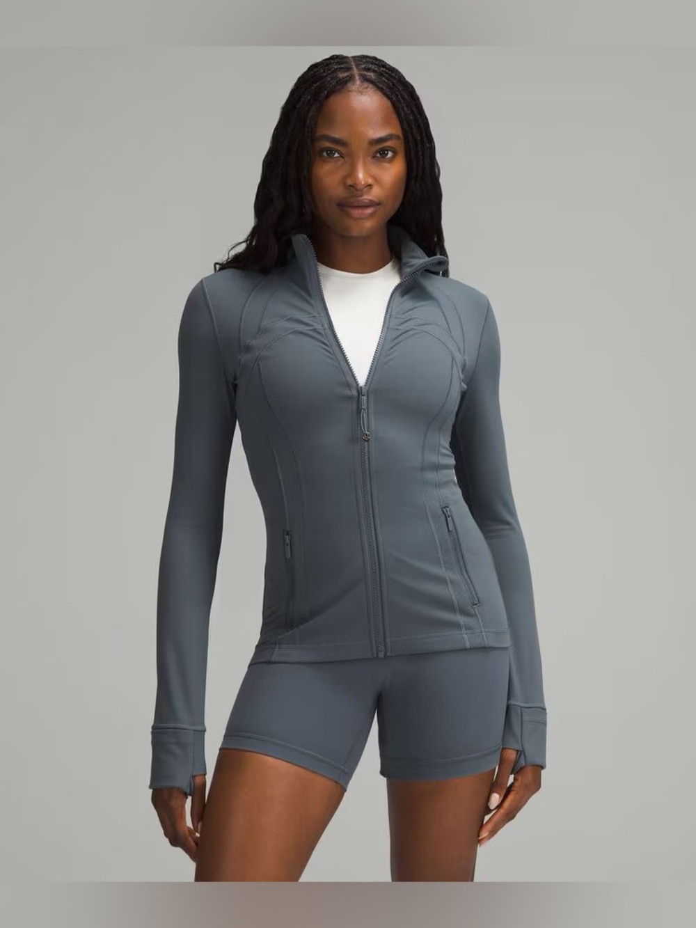 Lululemon Define Jacket Womens 10 Nulu Oil Grey Full Zip